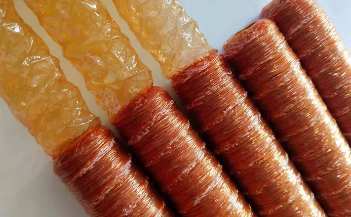 Rollos de tripa de celulosa con acabado ambarino y coloreado